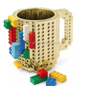 Image of Build-on Brick Building Blocks Cup wholesale diy drinking mug personalized puzzle diy block cup