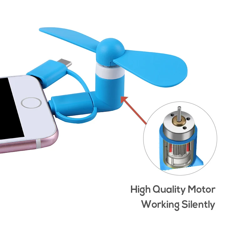 

3 in 1 Smartphone Mini USB Type C Promotion Selfie Fan For Mobile Phone