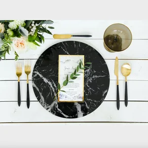 Image of Custom 13inch Wedding Marble Acrylic Charger Plate