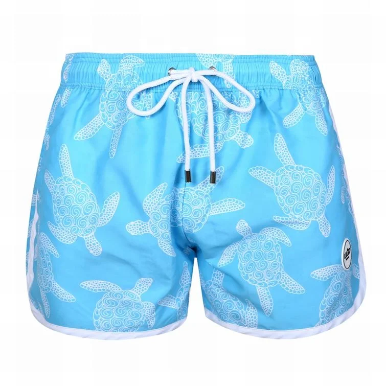 

Mens Swimwear Custom Printed Polyester Mesh Lining Swim Trunks Wholesale Board Swim Shorts, As picture