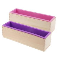 

Flexible Custom Rectangular Soap Silicone Loaf Mold With Wood Box