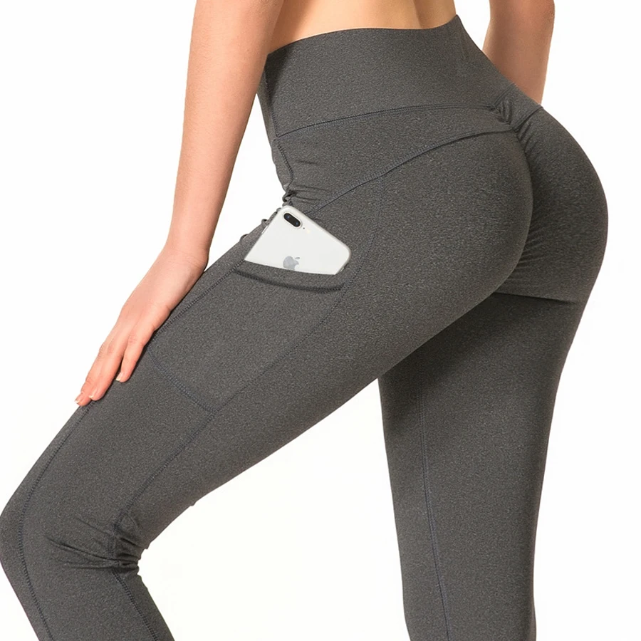 OEM Service Women Fitness Slim Sports Exercise Scrunch Butt Leggings Yoga Pants With Pockets