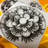 Wholesale 7 pairs mixed styles colorful 3D silk eyelashes flower tray custom package