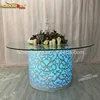 Glass top colourful event wedding light banquet table