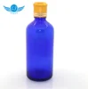 Blue Boston Round GLASS Spray Bottles with white black Atomizer cap
