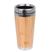

16oz Custom Reusable Bamboo Stainless Steel Bottle Coffee Mug Insulated Bamboo Travel Tumbler Eco-friendly Tea Cup flask