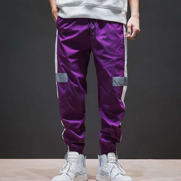 Wholesale Wind Pants Reflective Nylon Windbreaker Track Pants Men