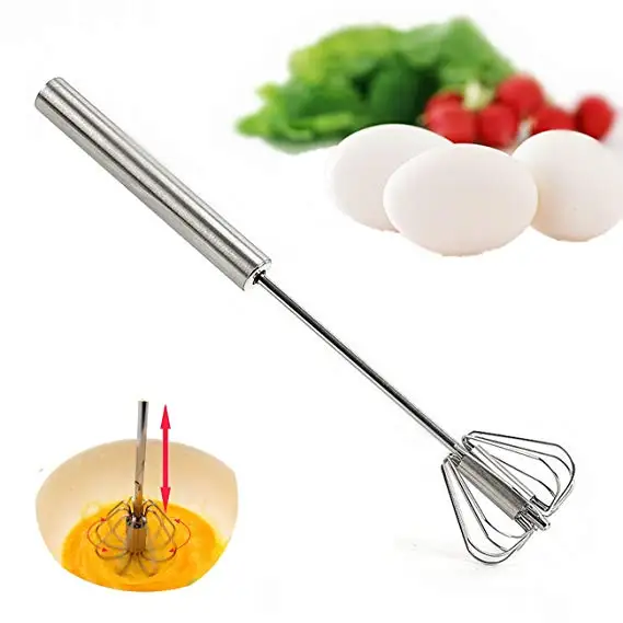 

Amazon Hot Sale kitchen Gadgets Stainless Steel whisk Manual Rotary Egg Beater, Customized