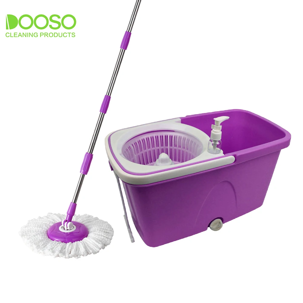 

360 degree rotating mop and bucket set with wheels and 2 mop heads floor cleaning magic spin mop