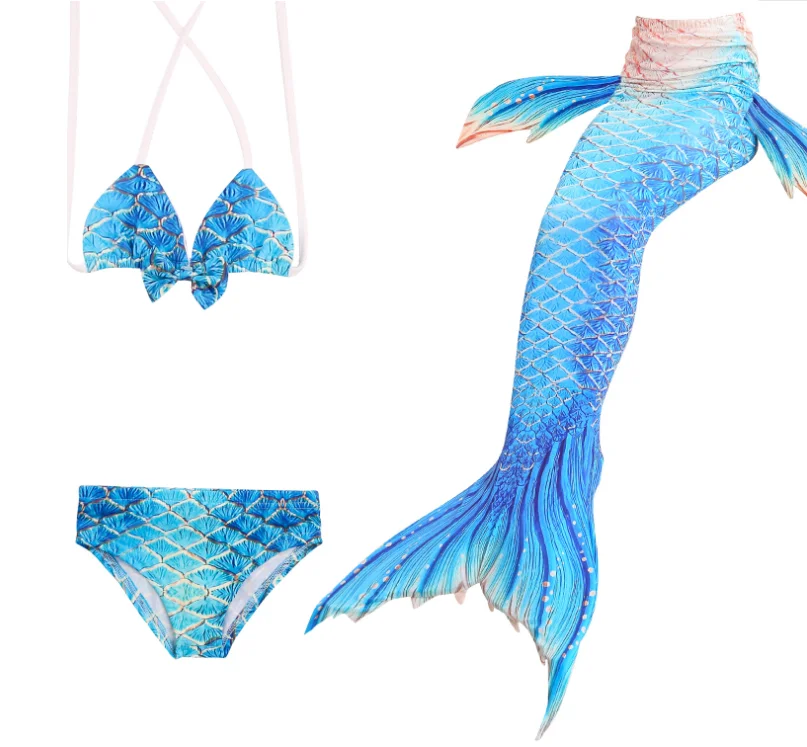 

Wholesale Baby Girls Sparkle Mermaid Tails Swimsuit Swimmable Costume Bikini Sets Mermaid Tail Monofin, Picture shown