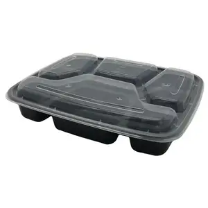 Image of 1100ML 4 compartment disposable food containers plastic tiffin boxes leakproof bento lunch box take away container