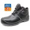 PU RUBBER sole genuine leather anti static steel toe cap safety boots shoes