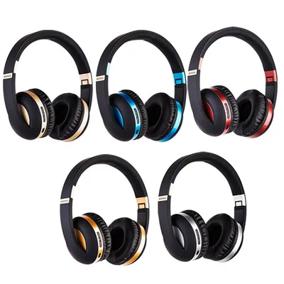 

Factory new headset wireless BT 5.0 over-ear headphone FM radio earphone, Blue,silver,gold,red