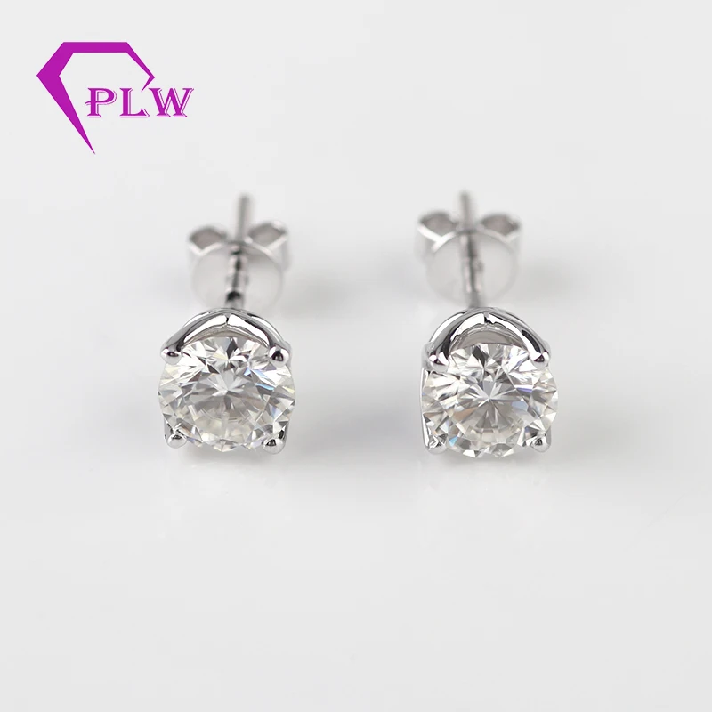 

Moissanite Diamond Earring Jewelry 1.5Carat Diamond Setting White Gold Stud Screw Earring Set