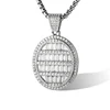 Marlary Original Design Iced Out Oval Shape Pendant Necklace Hop Micro Pave Cz Jewelry