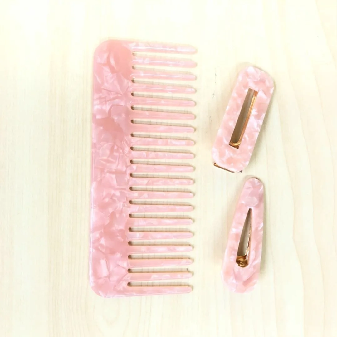 

hot selling manufacturer promotional gift customized pink hair combs set, Custom colors