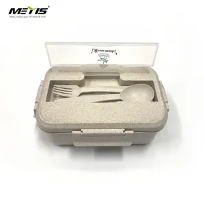 Image of Environmentally friendly A6093 wheat straw material beton lunch box for home usage