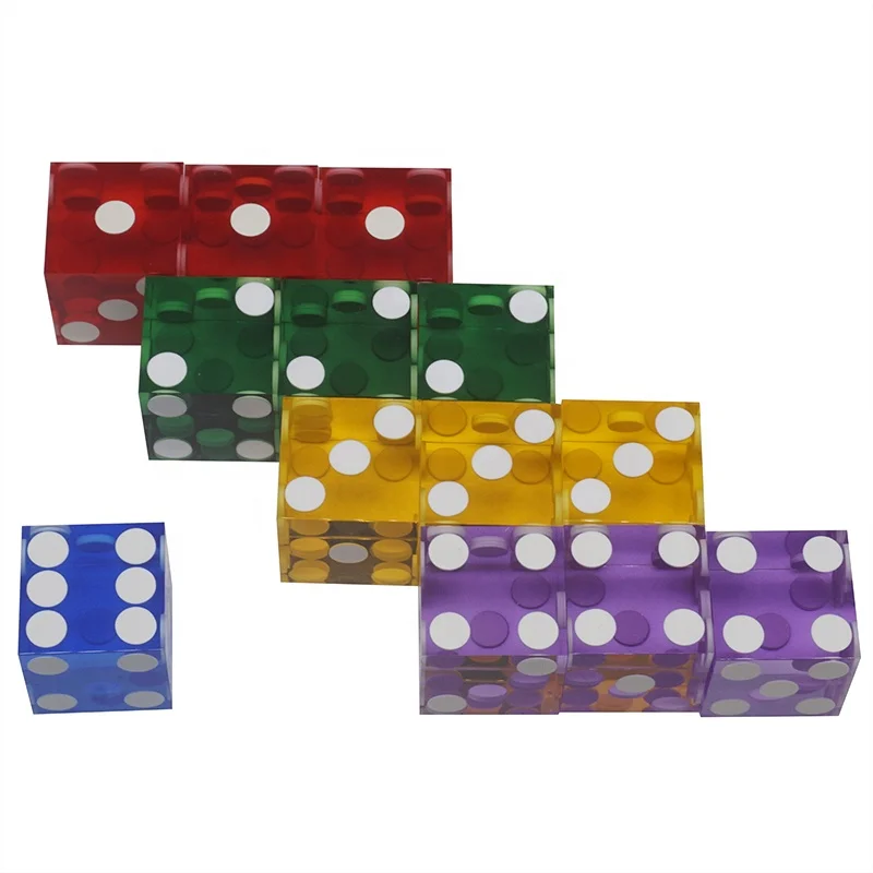 
19mm Acrylic Red Color Precision Casino Dice for Gambling 