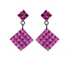 wholesale cheap Purple 925 Silver Invisible setting indian Stud Earrings for Women Jewelry