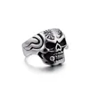 Trendy Cool Titanium Stainless Steel Gothic Carving Mask Skull Smoke Rings For Men Rock Unique Jewelry