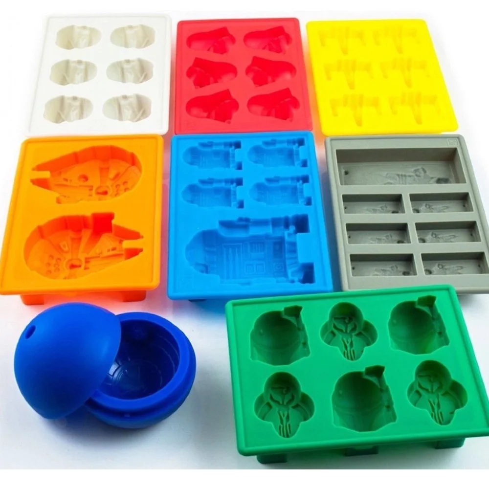 Set of 8 Silicone Ice Trays DIY candy mold cookie mold for star Chocolate Molds BPA free wars