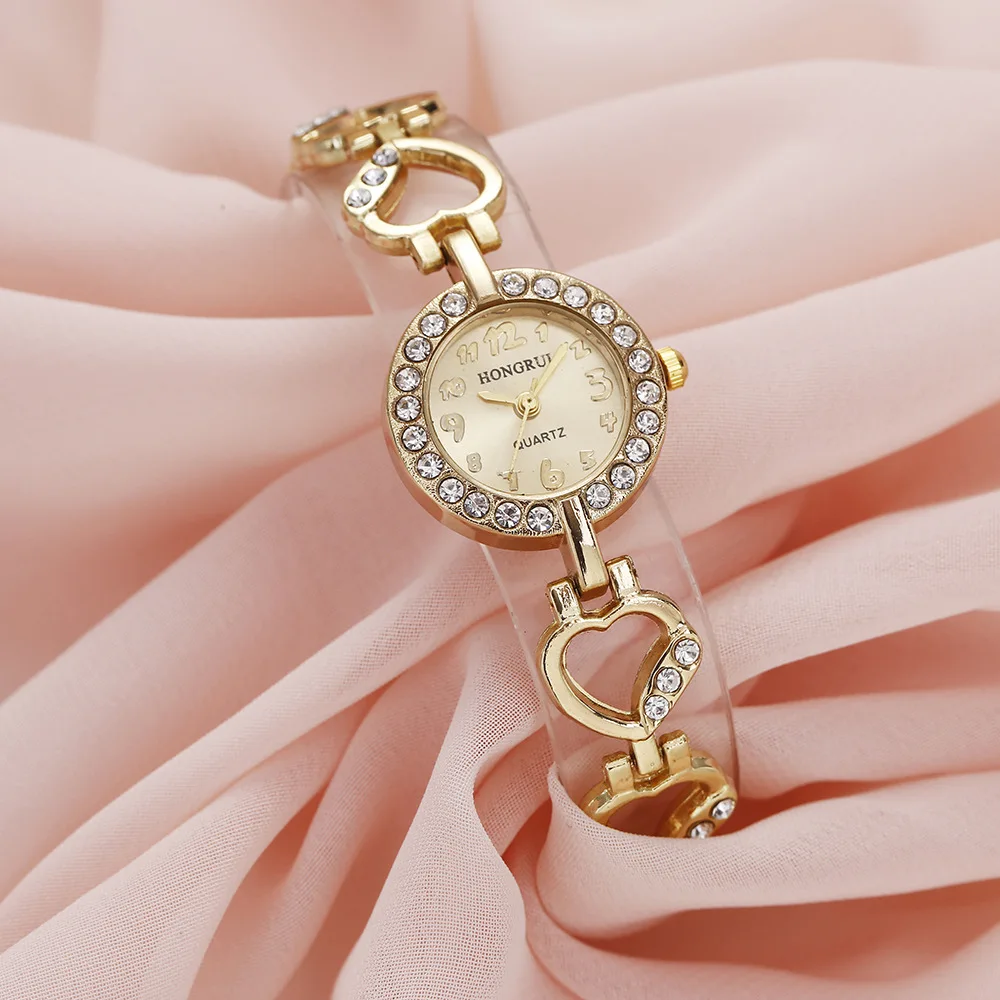 

Diamond Geneva Quartz Water Resistant 24k Gold Watches Quartz Watch Tres Jolie Ladies Dress Jewelry Bracelet Gold Watch Women, Mulity colours