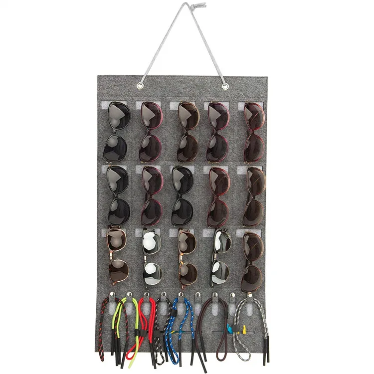 Hanging Eyeglasses Display Organizer Felt Fabric Sunglasses Storage
