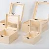 Handmade luxury Glass Lid Wooden Box Pine Wood Packaging Box Gift