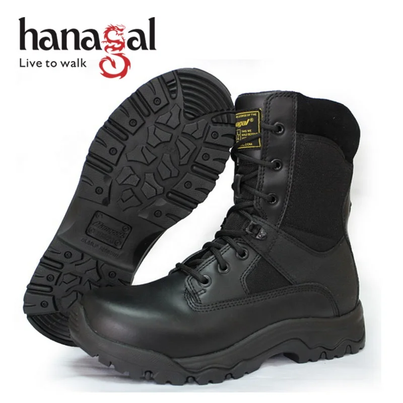 

Escalade Army Boots Black Genuin Leather Tactical Military boots Size Zip 3013