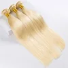 613 straight bundles Brazilian hair light color,tangle free thick enough,blonde hair