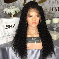 

Deep Curly Wig raw indian lace wig Virgin Hair Wig Natural Black Color Wigs For Black Women