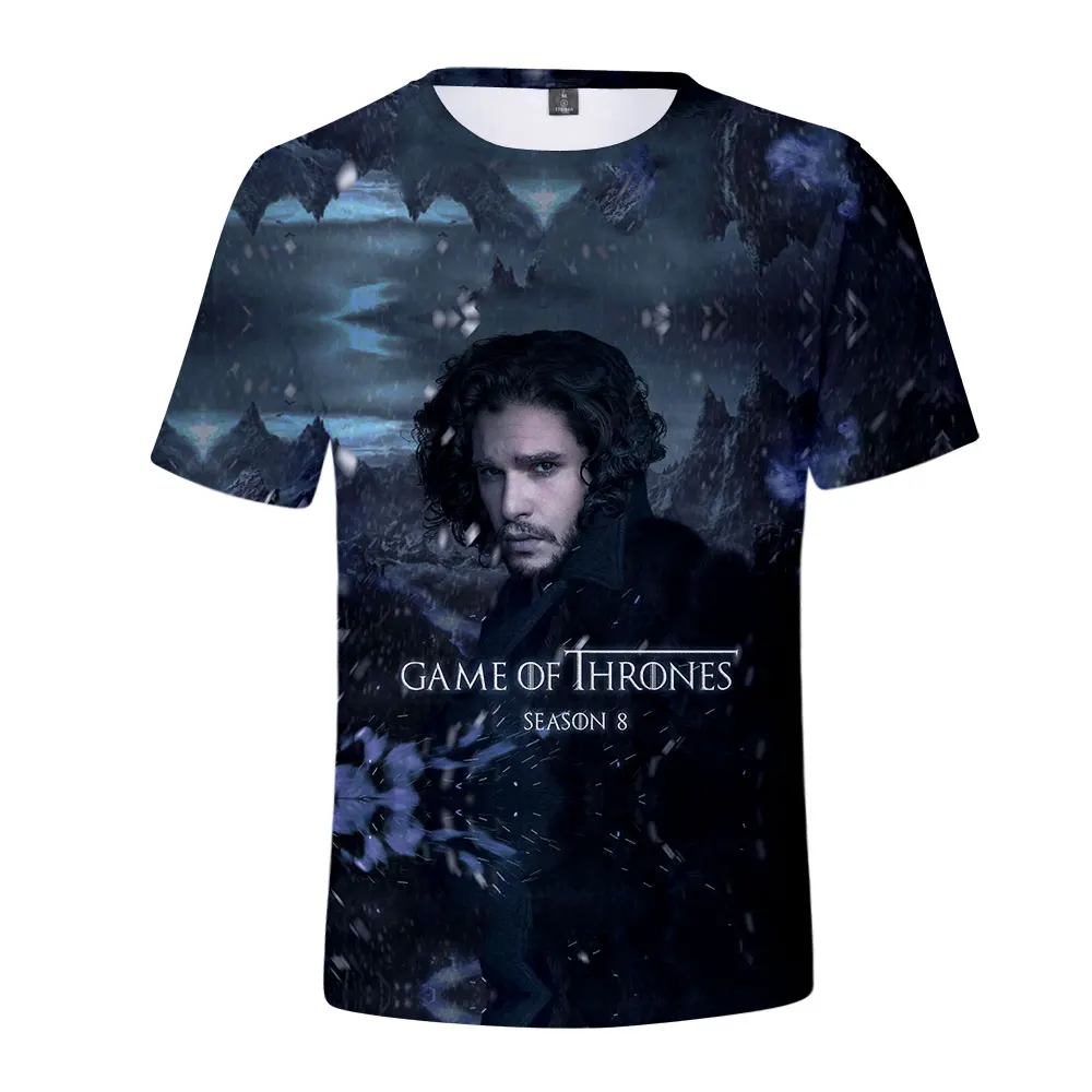 

Game Of Thrones summer Short Sleeve T Shirt for Season 8, As pictures