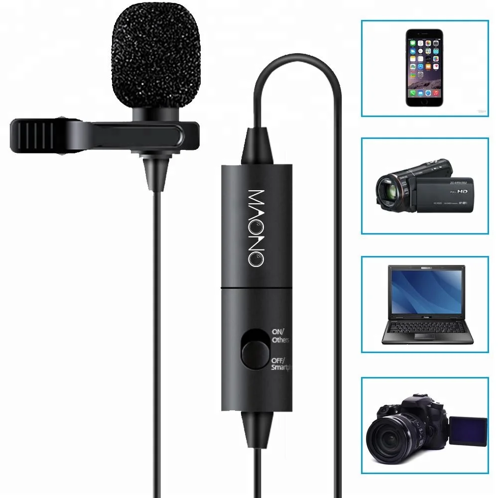 MAONO 2019 3.5mm portable mini hidden microphone with microphone clip