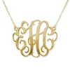 Monogram Necklace Initial Monogram Name Necklace Custom Personalized 925 Sterling Silver Gold Plated