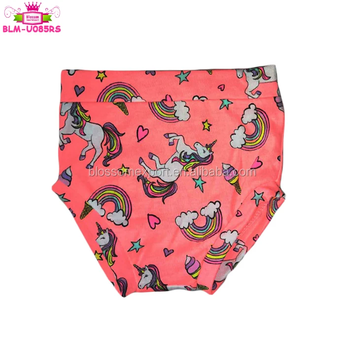 Summer Elastic Waist Toddler Girls Shorts Bloomers Neon Rainbow Unicorn Printed Cotton High Waisted Baby Bummies