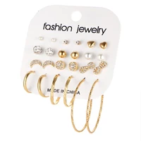 

Fashion Female Earrings Set For Women Mixed Rhinestone Crystal infinity hoop moon And Star earring NS1810102