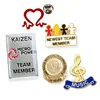 Customized punch out odd shape red copper gold plating offset printing religious charity lapel pin badges