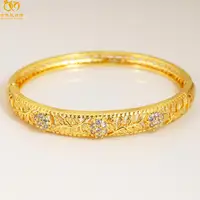 

artificial 24k gold plated bangles dubai Copper hollow gold bangles for women