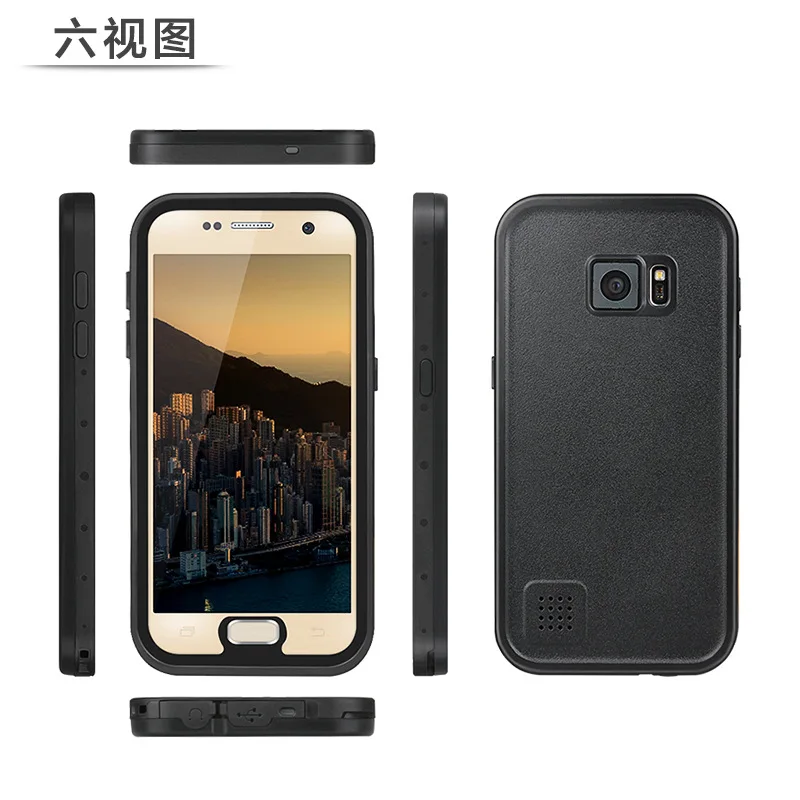 

High quality UltraThin Waterproof Phone Case for Samsung galaxy S7 with button, Black