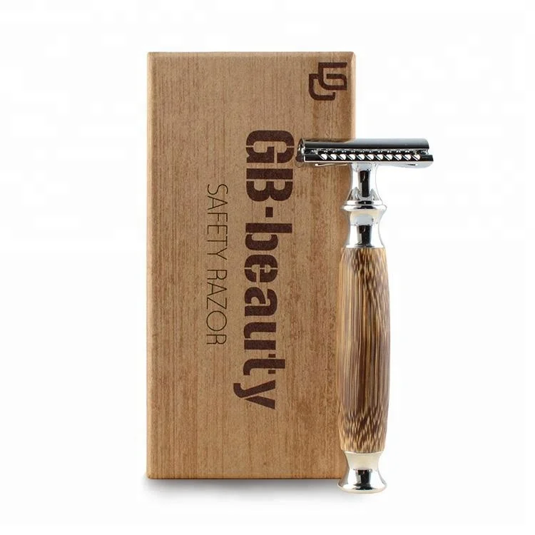 

Engraved logo bamboo men used shaving razor