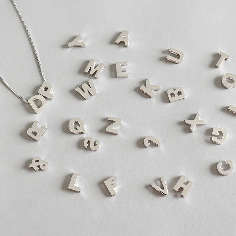 

Wholesale Price 925 Sterling Silver A-Z Letter Alphbet Pendant Unisex