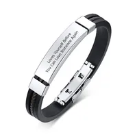 

Silicone Bracelet Manufacturer Engraved Bracelets Make Your Own Text Logo Bracelet Men Jewelry