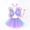 Kids Girls Fairy Tutu Dress Pastel Rainbow Princess Birthday Party Dress Children Carnival Party QKC-8424