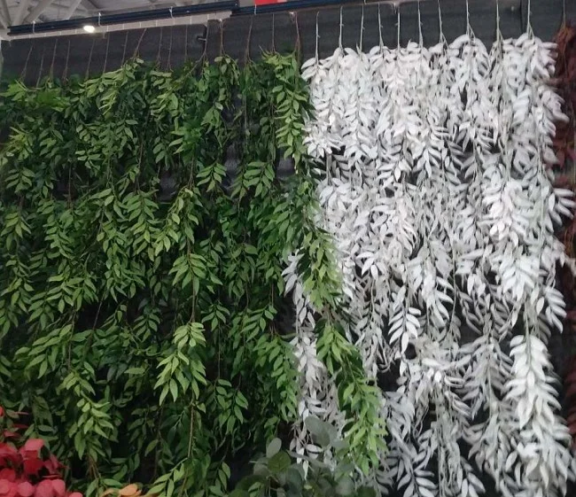 

FC7304 High quality silk green artificial garland willow leaves for sale, Gren