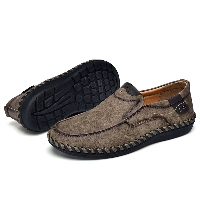 
men leather Slip-on men dress shoes Handmade leather men flat dress shoes 