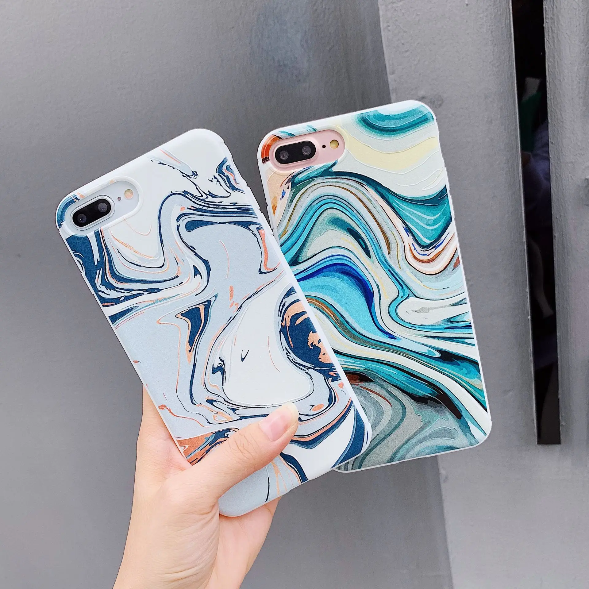 

Free Shipping Abstract Art Marble Stone Texture Stylish Soft Case for iPhone X Xs Max Xr 6 6S 7 8 8 Plus, Colorful