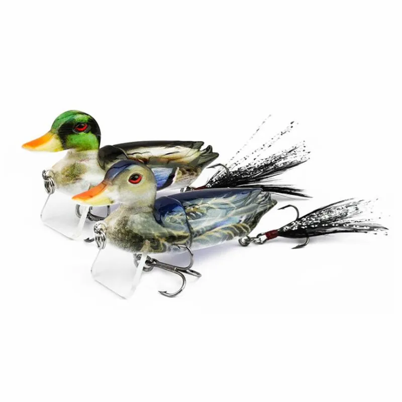 

Wholesale 2 Section  10g Duck Fishing Lure Top water Bass 3D Eyes Artificial Bait Duck Fishing Lure, 5 colors