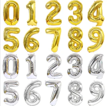 40 inch gold number balloons