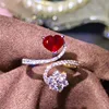 18k gold South Africa real diamond Mozambique 1.12ct natural pigeon blood vivid red heart ruby flower ring for women