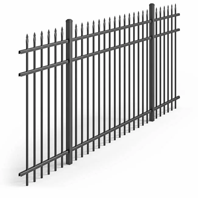 

powder coated wrought iron fence square tube spear top galvanized steel fence panels, Black(main), yellow , white , blue